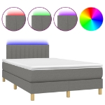 Letto a Molle Materasso e LED Grigio Scuro 120x190cm in Tessuto