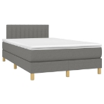 Letto a Molle Materasso e LED Grigio Scuro 120x190cm in Tessuto