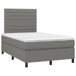 Letto a Molle Materasso e LED Grigio Scuro 120x190cm in Tessuto