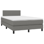 Letto a Molle Materasso e LED Grigio Scuro 120x190cm in Tessuto