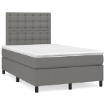 Letto a Molle Materasso e LED Grigio Scuro 120x190cm in Tessuto