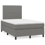 Letto a Molle Materasso e LED Grigio Scuro 120x190cm in Tessuto