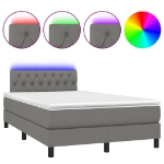 Letto a Molle Materasso e LED Grigio Scuro 120x190cm in Tessuto