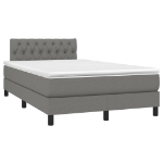 Letto a Molle Materasso e LED Grigio Scuro 120x190cm in Tessuto