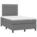 Letto a Molle Materasso e LED Grigio Scuro 120x190cm in Tessuto