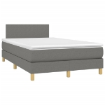 Letto a Molle Materasso e LED Grigio Scuro 120x190cm in Tessuto