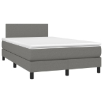 Letto a Molle Materasso e LED Grigio Scuro 120x190cm in Tessuto