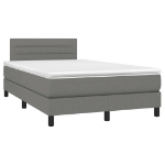 Letto a Molle Materasso e LED Grigio Scuro 120x190cm in Tessuto