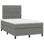 Letto a Molle Materasso e LED Grigio Scuro 120x190cm in Tessuto