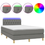 Letto a Molle Materasso e LED Grigio Scuro 120x190cm in Tessuto