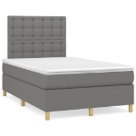 Letto a Molle Materasso e LED Grigio Scuro 120x190cm in Tessuto