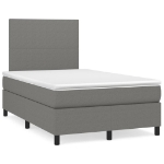 Letto a Molle Materasso e LED Grigio Scuro 120x190cm in Tessuto