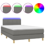 Letto a Molle Materasso e LED Grigio Scuro 120x200cm in Tessuto