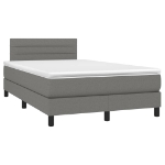 Letto a Molle Materasso e LED Grigio Scuro 120x200cm in Tessuto