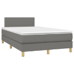 Letto a Molle Materasso e LED Grigio Scuro 120x200cm in Tessuto