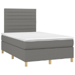 Letto a Molle Materasso e LED Grigio Scuro 120x200cm in Tessuto