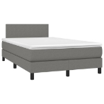 Letto a Molle Materasso e LED Grigio Scuro 120x200cm in Tessuto