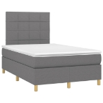 Letto a Molle Materasso e LED Grigio Scuro 120x200cm in Tessuto