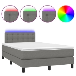 Letto a Molle Materasso e LED Grigio Scuro 120x200cm in Tessuto