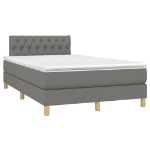 Letto a Molle Materasso e LED Grigio Scuro 120x200cm in Tessuto