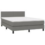 Letto a Molle Materasso e LED Grigio Scuro 140x190cm in Tessuto