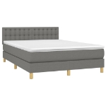 Letto a Molle Materasso e LED Grigio Scuro 140x190cm in Tessuto