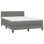 Letto a Molle Materasso e LED Grigio Scuro 140x200cm in Tessuto