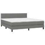 Letto a Molle Materasso e LED Grigio Scuro 160x200cm in Tessuto