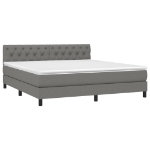 Letto a Molle Materasso e LED Grigio Scuro 160x200cm in Tessuto