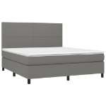 Letto a Molle Materasso e LED Grigio Scuro 160x200cm in Tessuto