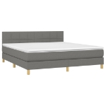 Letto a Molle Materasso e LED Grigio Scuro 160x200cm in Tessuto