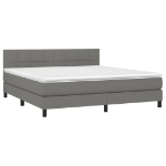 Letto a Molle Materasso e LED Grigio Scuro 160x200cm in Tessuto