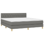 Letto a Molle Materasso e LED Grigio Scuro 180x200cm in Tessuto