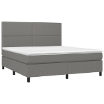 Letto a Molle Materasso e LED Grigio Scuro 180x200cm in Tessuto