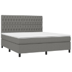 Letto a Molle Materasso e LED Grigio Scuro 180x200cm in Tessuto