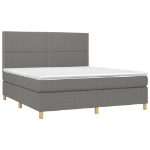 Letto a Molle Materasso e LED Grigio Scuro 180x200cm in Tessuto