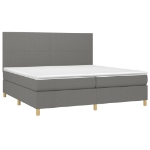 Letto a Molle Materasso e LED Grigio Scuro 200x200cm in Tessuto