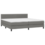 Letto a Molle Materasso e LED Grigio Scuro 200x200cm in Tessuto