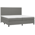 Letto a Molle Materasso e LED Grigio Scuro 200x200cm in Tessuto