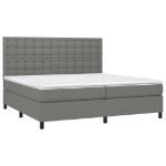 Letto a Molle Materasso e LED Grigio Scuro 200x200cm in Tessuto