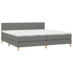 Letto a Molle Materasso e LED Grigio Scuro 200x200cm in Tessuto