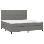 Letto a Molle Materasso e LED Grigio Scuro 200x200cm in Tessuto