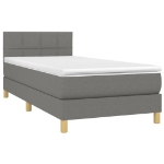 Letto a Molle Materasso e LED Grigio Scuro 80x200 cm in Tessuto