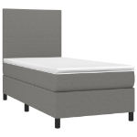 Letto a Molle Materasso e LED Grigio Scuro 80x200 cm in Tessuto