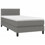 Letto a Molle Materasso e LED Grigio Scuro 80x200 cm in Tessuto