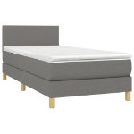 Letto a Molle Materasso e LED Grigio Scuro 80x200 cm in Tessuto