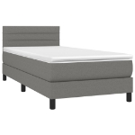 Letto a Molle Materasso e LED Grigio Scuro 90x190 cm in Tessuto