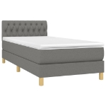 Letto a Molle Materasso e LED Grigio Scuro 90x190 cm in Tessuto