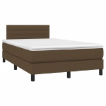 Letto a Molle Materasso e LED Marrone Scuro 120x200 cm Tessuto