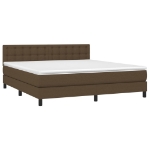 Letto a Molle Materasso e LED Marrone Scuro 160x200 cm Tessuto